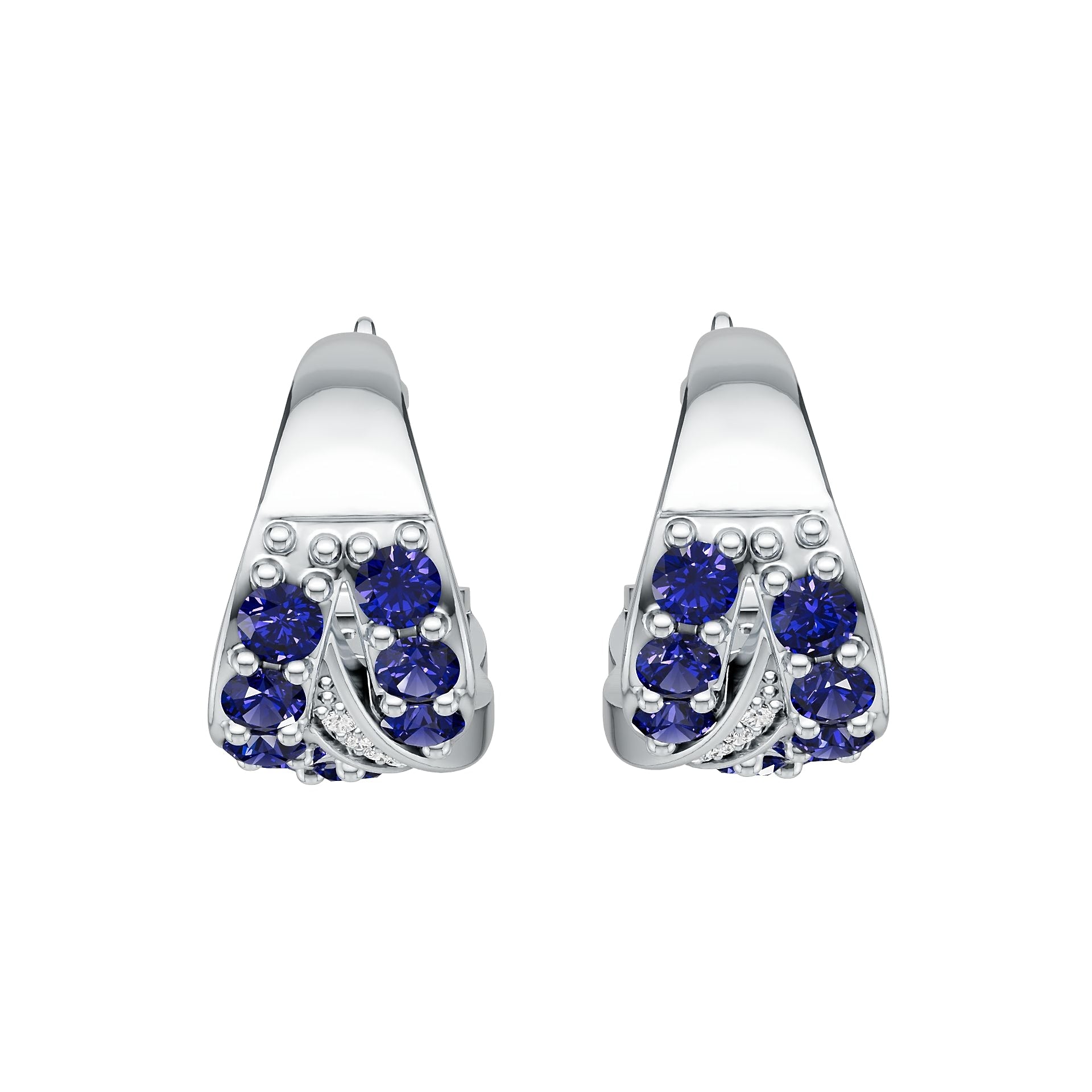 10K Gold Semi Mount Earrings Setting Round Ro 2x2mm Moissanite Accent Syz Jewelry