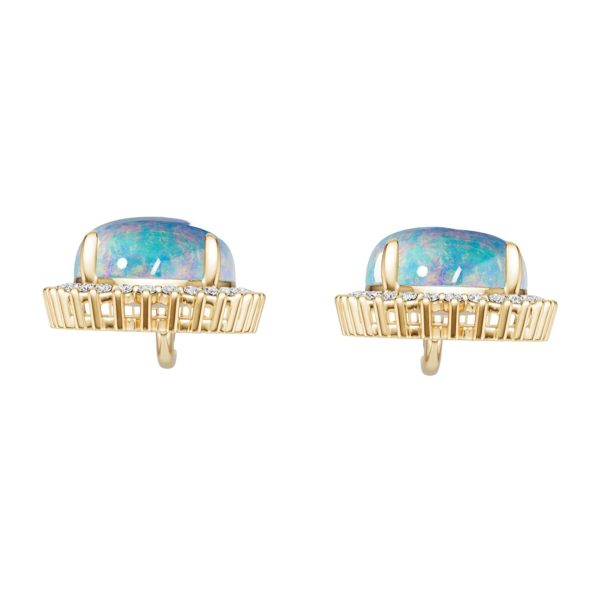 10K Gold Semi Mount Earrings Setting Round Ro 14x10mm Moissanite Accent Syz Jewelry