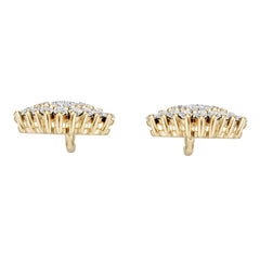 Platinum Semi Mount Earrings Setting Round Ro 3x3mm Diamond Accent Syz Jewelry