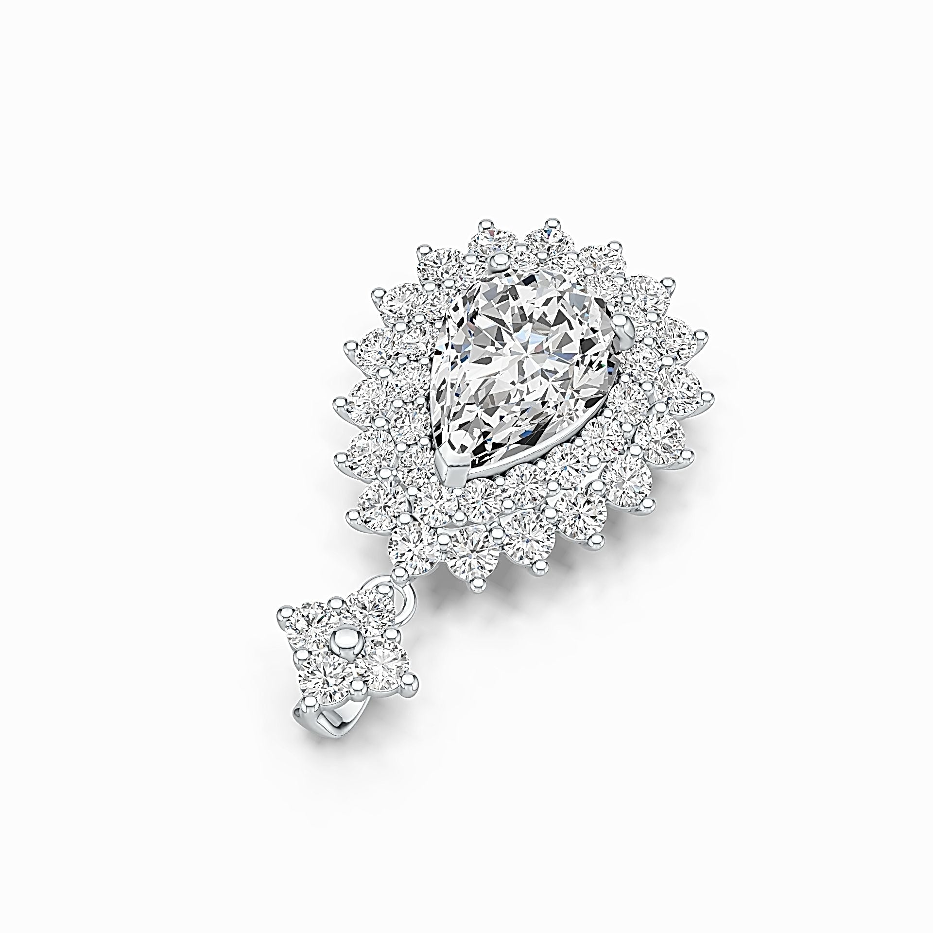 Sterling Silver Semi Mount Pendant Setting Pear PE 15X11mm Syzjewelry