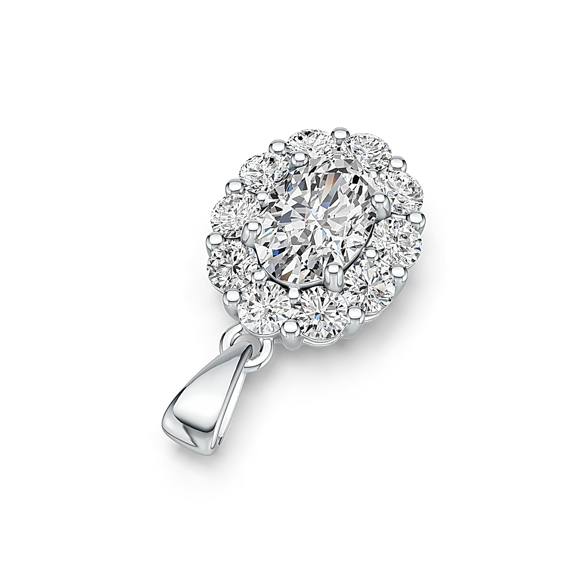 Sterling Silver Semi Mount Pendant Setting Oval OV 7X5mm with White Topaz DHJ