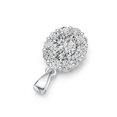 Sterling Silver Semi Mount Pendant Setting Oval OV 7X5mm with White Topaz DHJ