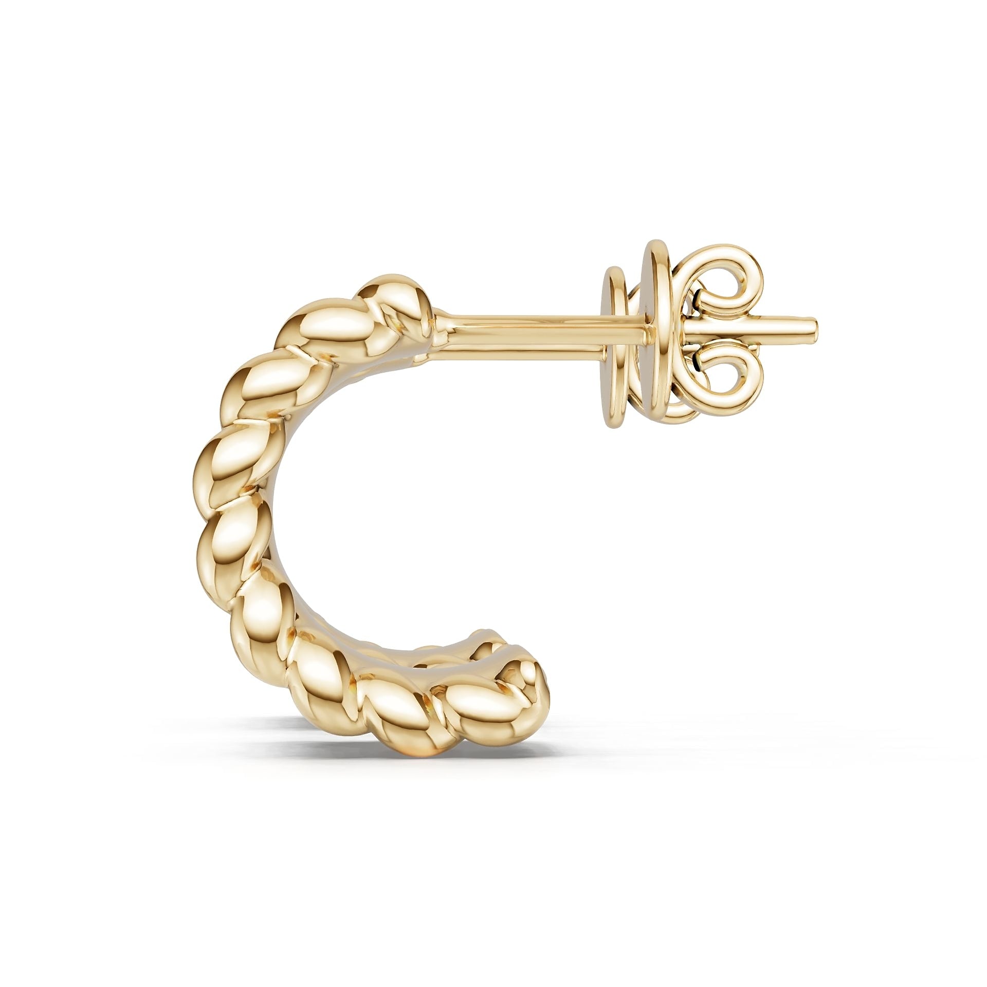 18K Gold Semi Mount Earrings Setting Round Ro 6x6mm Syz Jewelry