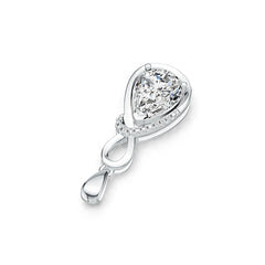 Sterling Silver Semi Mount Pendant Setting Pear PE 12.9x9.5mm W/ Topaz Syzjewelry