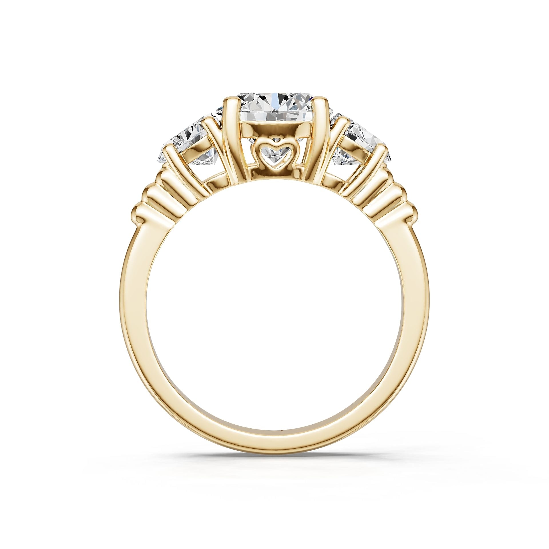 14K Gold Semi Mount Ring Setting Round Ro 5x5mm Diamond Accent Syz Jewelry