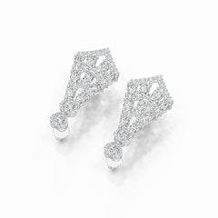 Sterling Silver Earrings Chandelier Style with White Topaz or Moissanite Syzjewelry