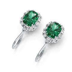 Platinum Semi Mount Earrings Setting Cushion CU 10X8mm Diamond Accent DHJ
