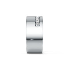 14K Gold Ring with or Moissanite Wedding Band Men's Ring Diamond Accent DHJ
