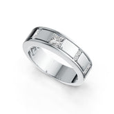 Sterling Silver Semi Mount Ring Setting Princess SQ 4X4mm Men's Band Ring DHJ