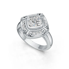 Sterling Silver Semi Mount Ring Setting Cushion CU 7X7mm DHJ