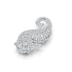 Sterling Silver Pendant Seahorse Theme with White Topaz or Moissanite DHJ