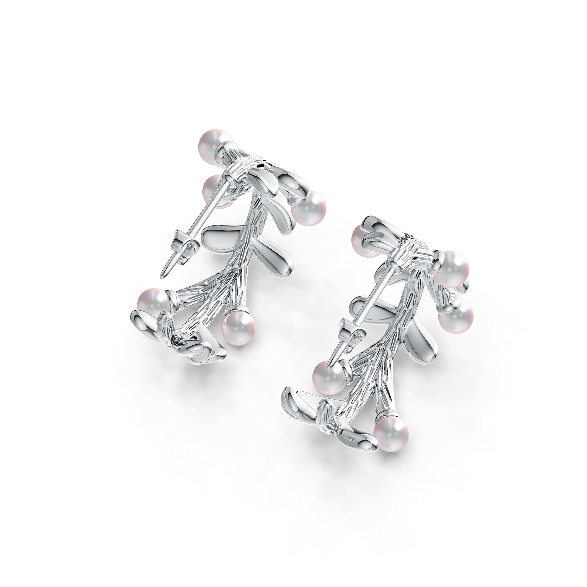Sterling Silver Semi Mount Earrings Setting Round RD 3.5mm DHJ