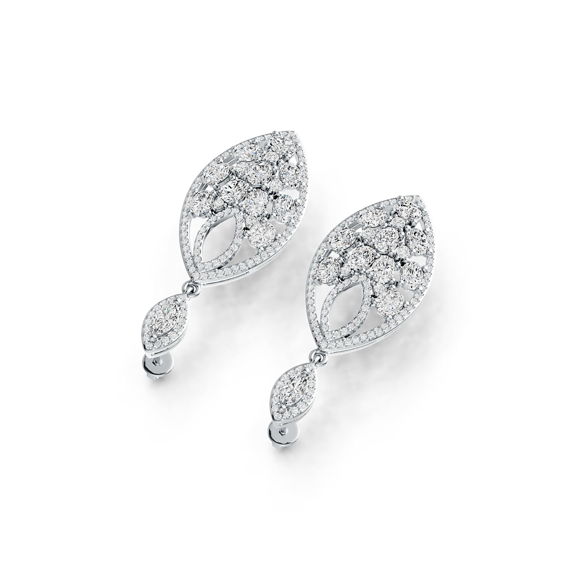 Sterling Silver Semi Mount Earrings Setting Marquise MQ 6X3mm OV 4X3mm DHJ