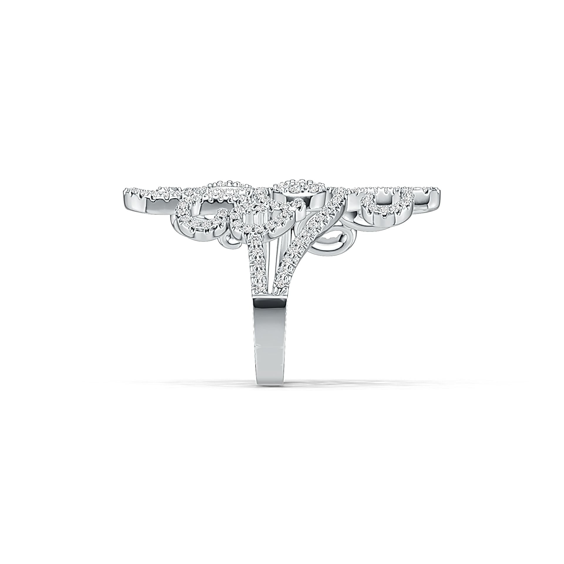10K Gold Cocktail Filigree Ring with White Topaz or Moissanite Moissanite Accent DHJ