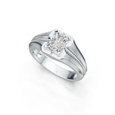 Sterling Silver Semi Mount Ring Setting Emerald OCT 8X6mm Men's Ring DHJ