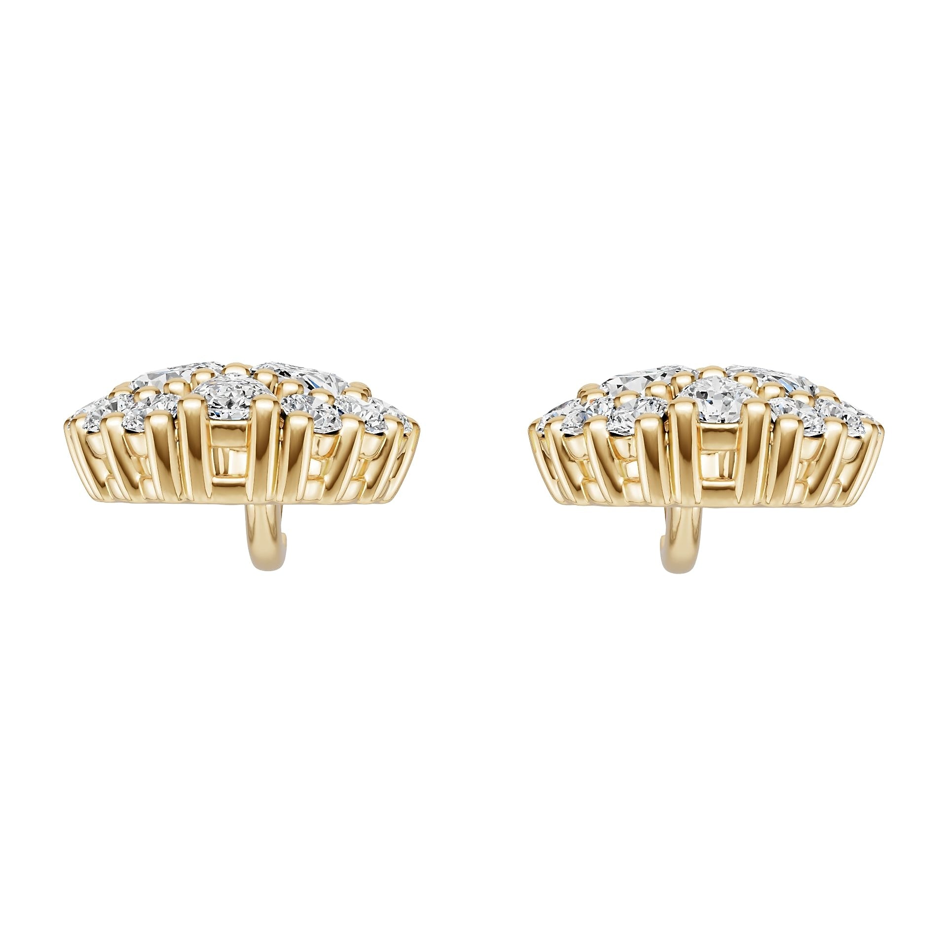 Platinum Semi Mount Earrings Setting Round Ro 5x3mm Diamond Accent Syz Jewelry