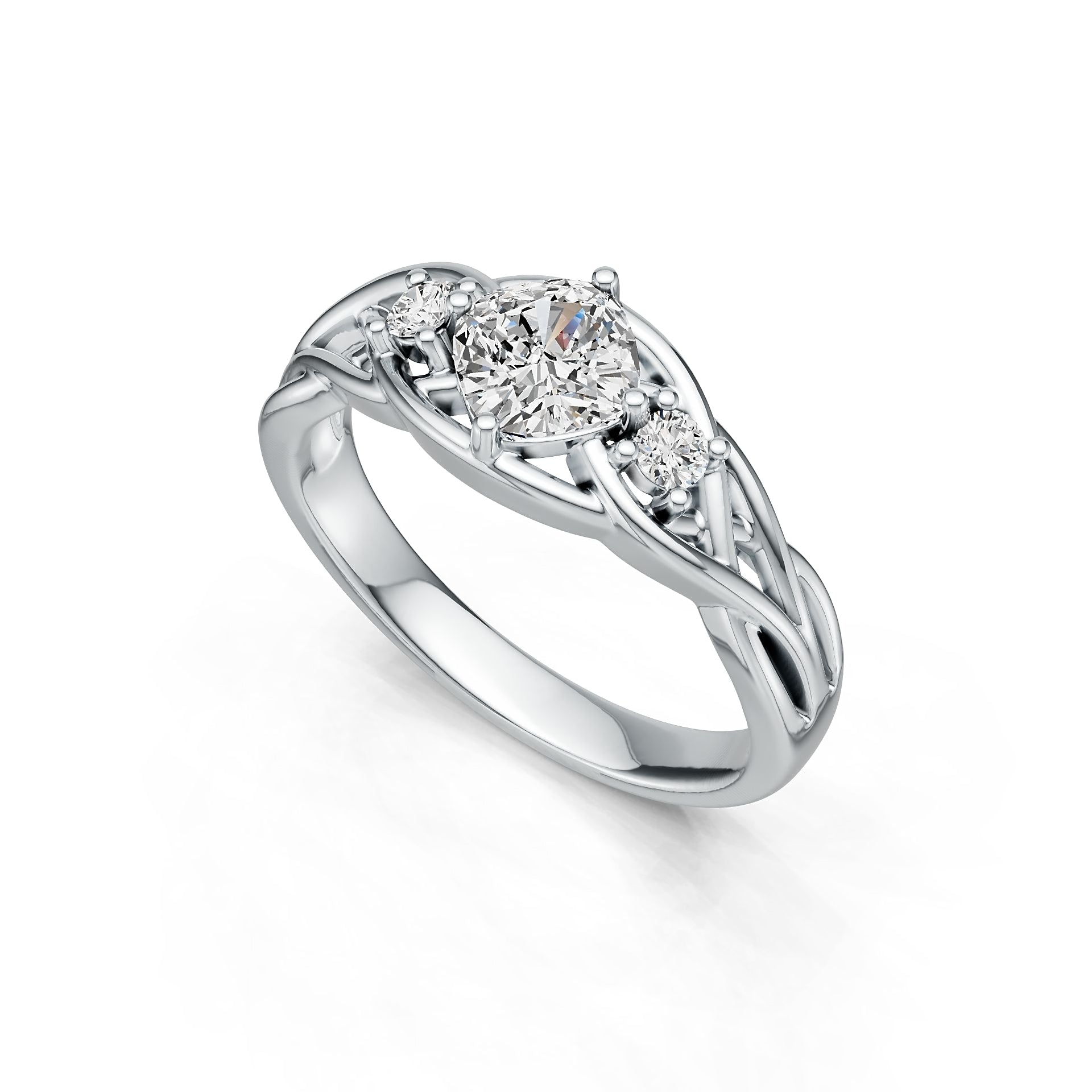 Sterling Silver Semi Mount Ring Setting Cushion CU 5.5X5.5mm DHJ