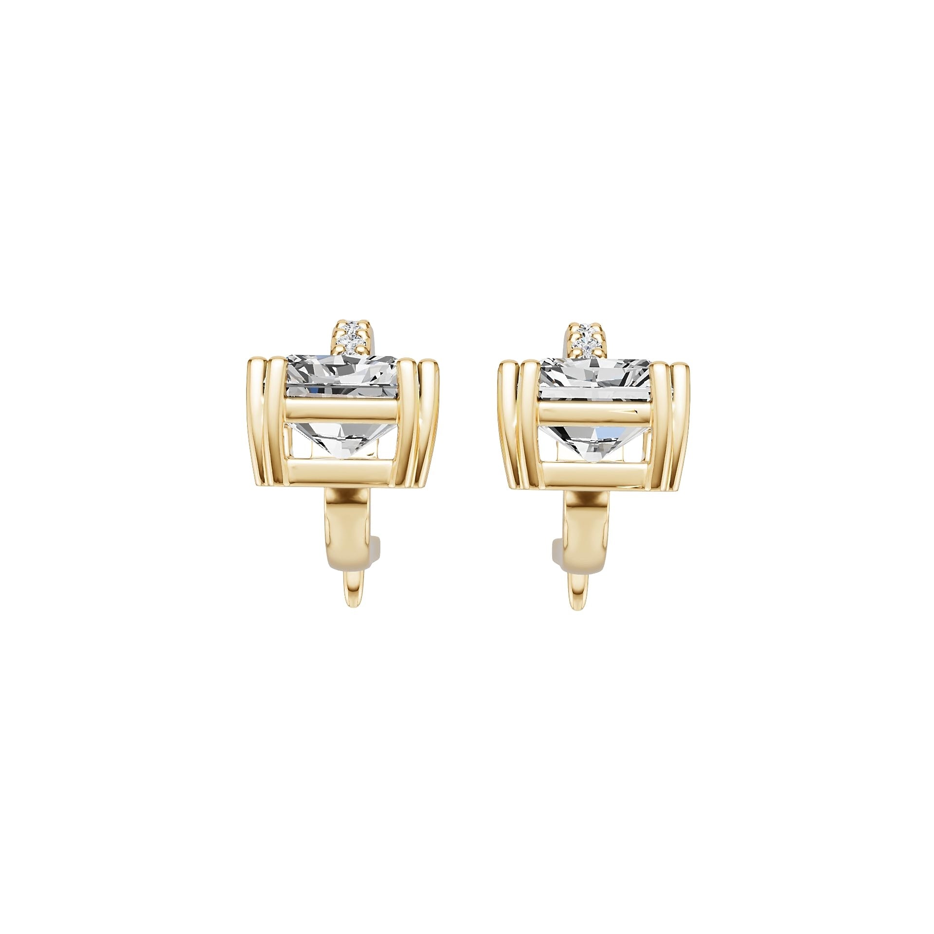 10K Gold Semi Mount Earrings Setting Emerald Em 5x7mm Moissanite Accent Syz Jewelry