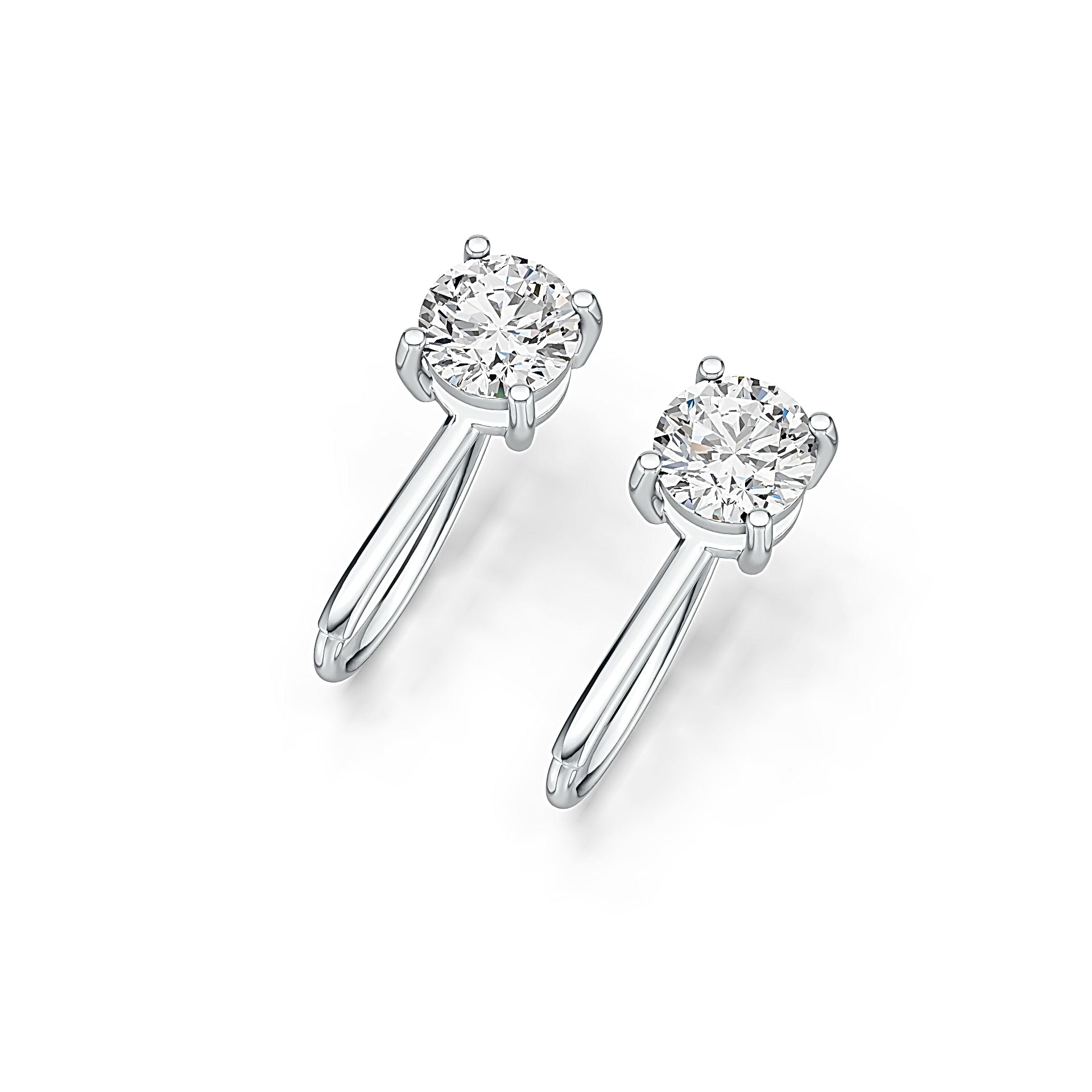 Sterling Silver Semi Mount Earrings Setting Round RD 6x6mm DHJ