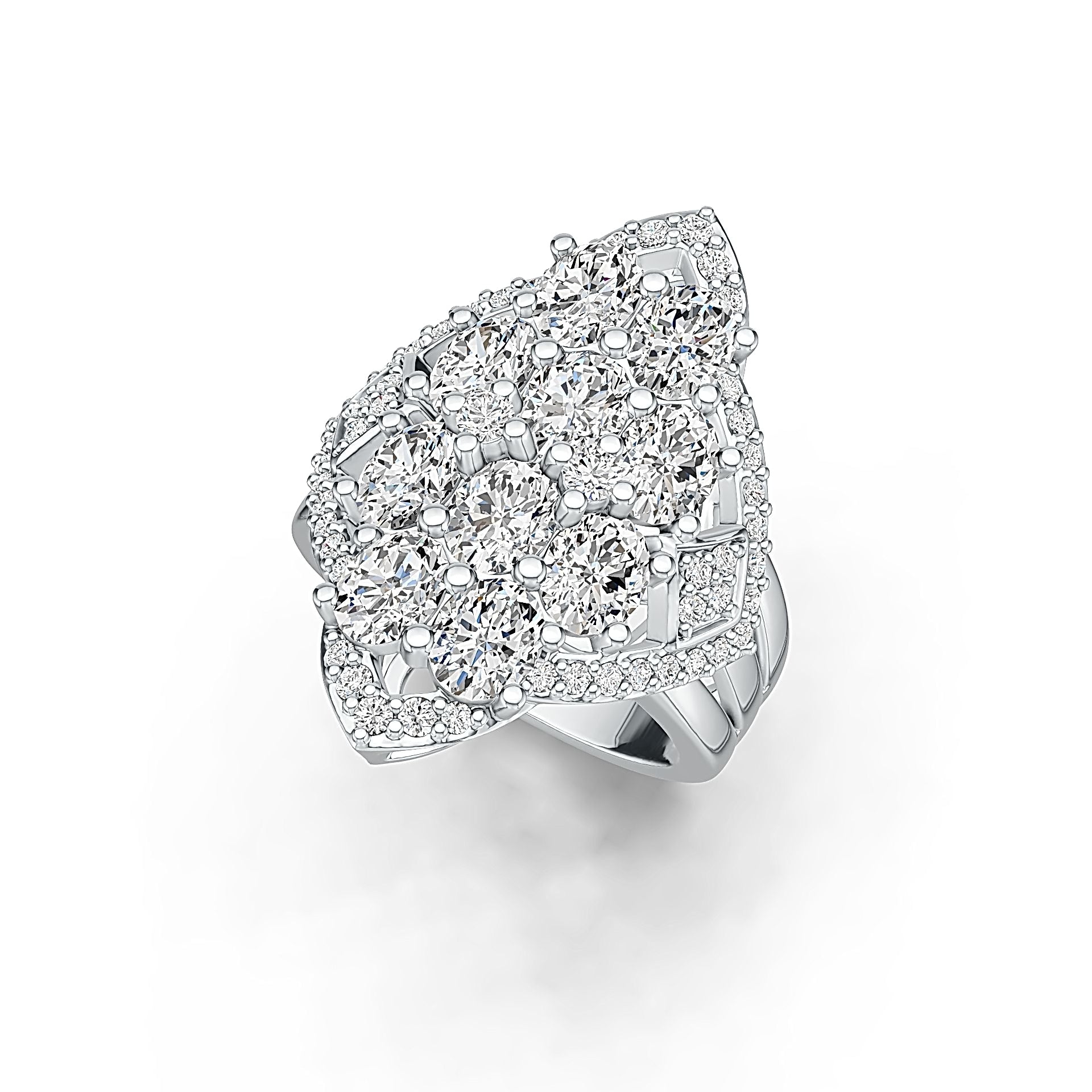 Sterling Silver Semi Mount Ring Setting Oval OV 5X4mm with White Topaz DHJ