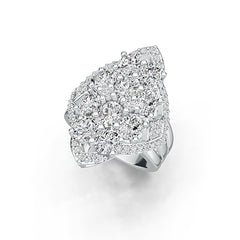 Sterling Silver Semi Mount Ring Setting Oval OV 5X4mm with White Topaz DHJ
