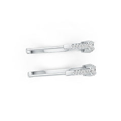 18K Gold Semi Mount Earrings Setting Round RD 4x4mm Diamond Accent DHJ