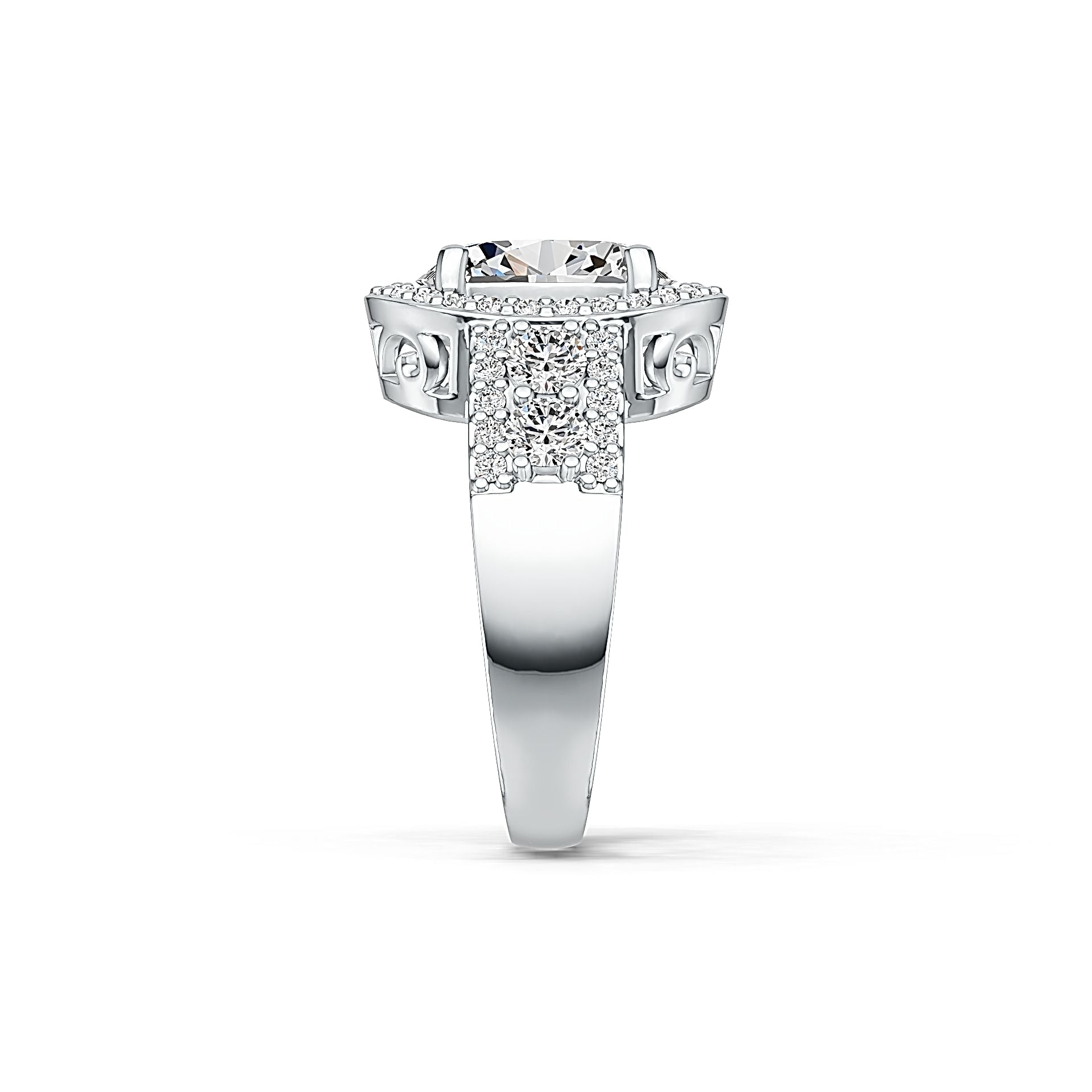 14K Gold Semi Mount Ring Setting Oval OV 10X8mm Diamond Accent DHJ