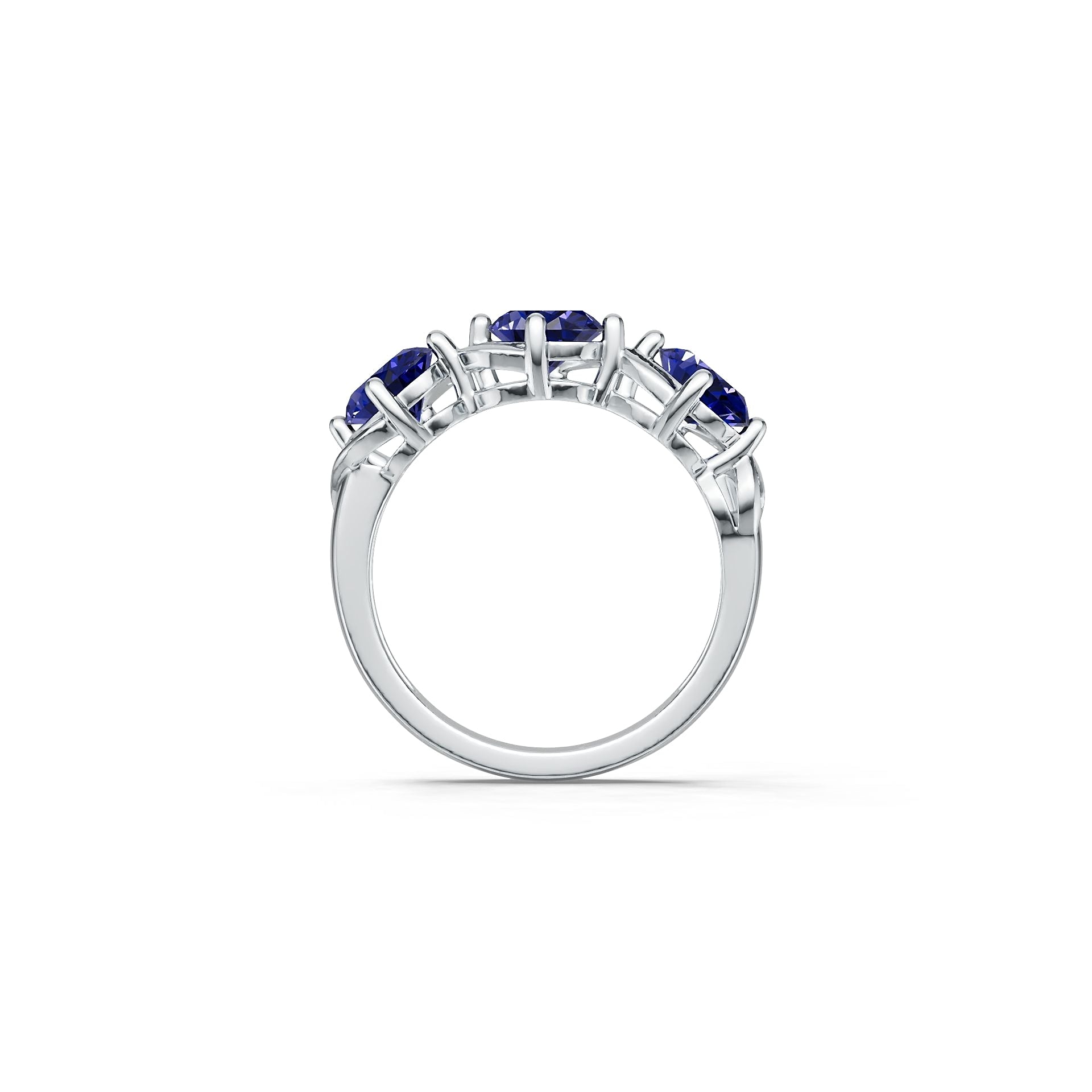 Sterling Silver Semi Mount Ring Setting Oval OV 7x5mm 3-Stone Trilogy Ring Syzjewelry