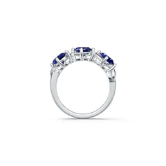 Sterling Silver Semi Mount Ring Setting Oval OV 7x5mm 3-Stone Trilogy Ring Syzjewelry