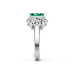 14K Gold Semi Mount Ring Setting Emerald OCT 10X8mm OV 8X6mm Diamond Accent DHJ