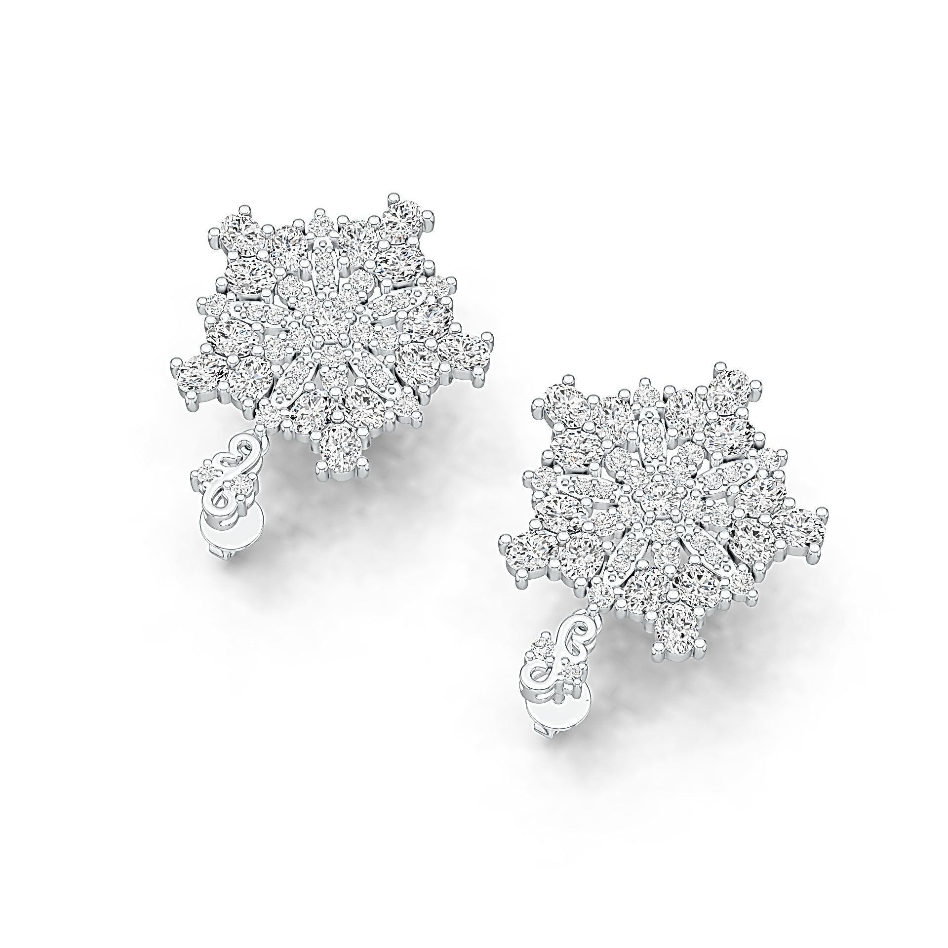 10K Gold Semi Mount Earrings Setting Oval OV 4X3mm Moissanite Accent DHJ
