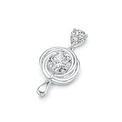 18K Gold Semi Mount Pendant Setting Round RD 11x11mm DHJ