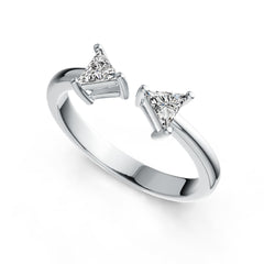 Sterling Silver Semi Mount Ring Setting Trillion TR 4X4mm DHJ