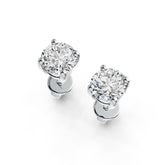 Sterling Silver Semi Mount Earrings Setting Round RD 6x6mm Stud