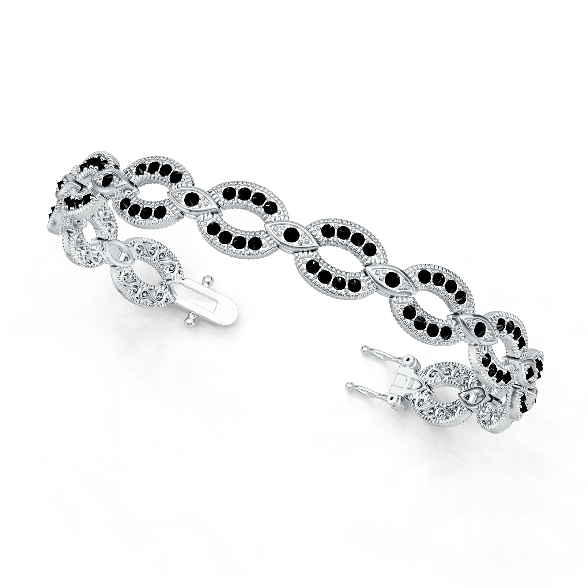 14K Gold Semi Mount Bracelet Setting Round Ro 2x2mm Diamond Accent Syz Jewelry