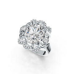 Sterling Silver Semi Mount Ring Setting Oval OV 12X10mm with White Topaz DHJ