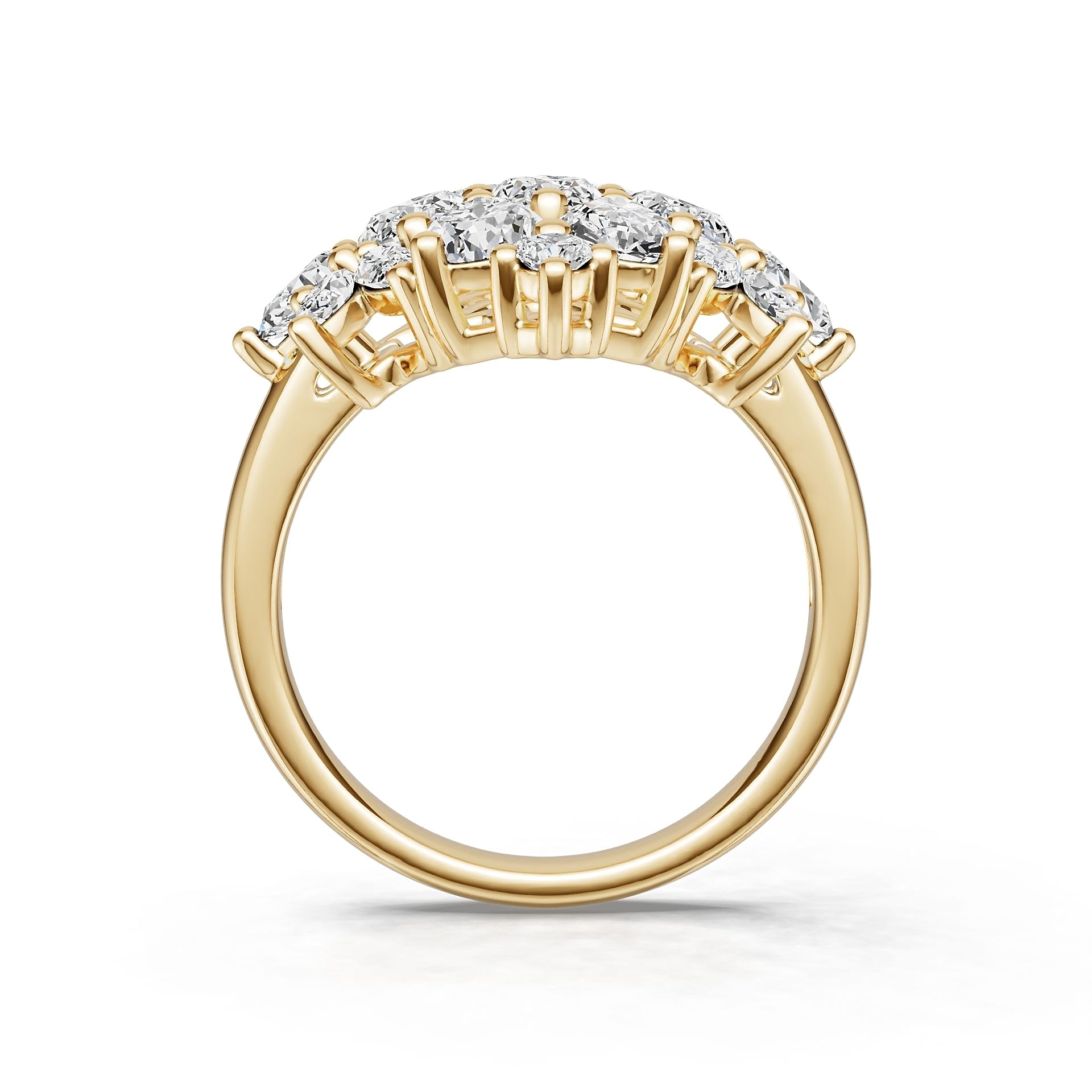 10K Gold Semi Mount Ring Setting Round Ro 5x3mm Moissanite Accent Syz Jewelry
