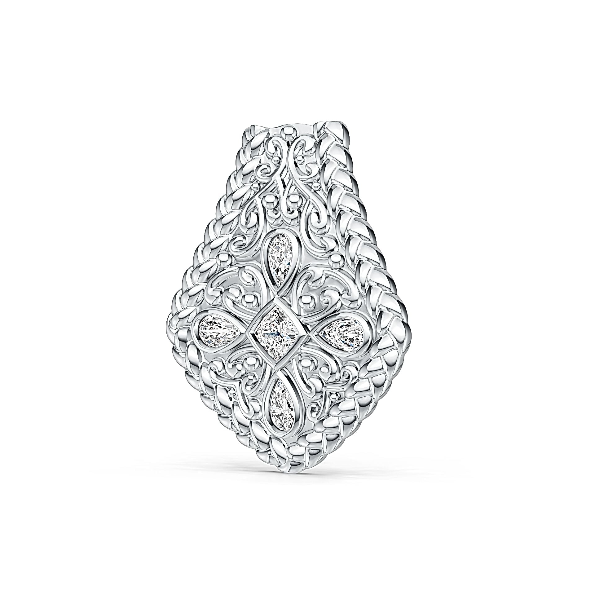 Sterling Silver Semi Mount Pendant Setting Pear PE 5X3mm CU 4X4mm DHJ