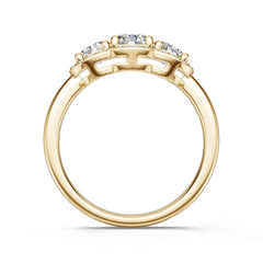 14K Gold Semi Mount Ring Setting Round Ro 5x5mm Diamond Accent Syz Jewelry