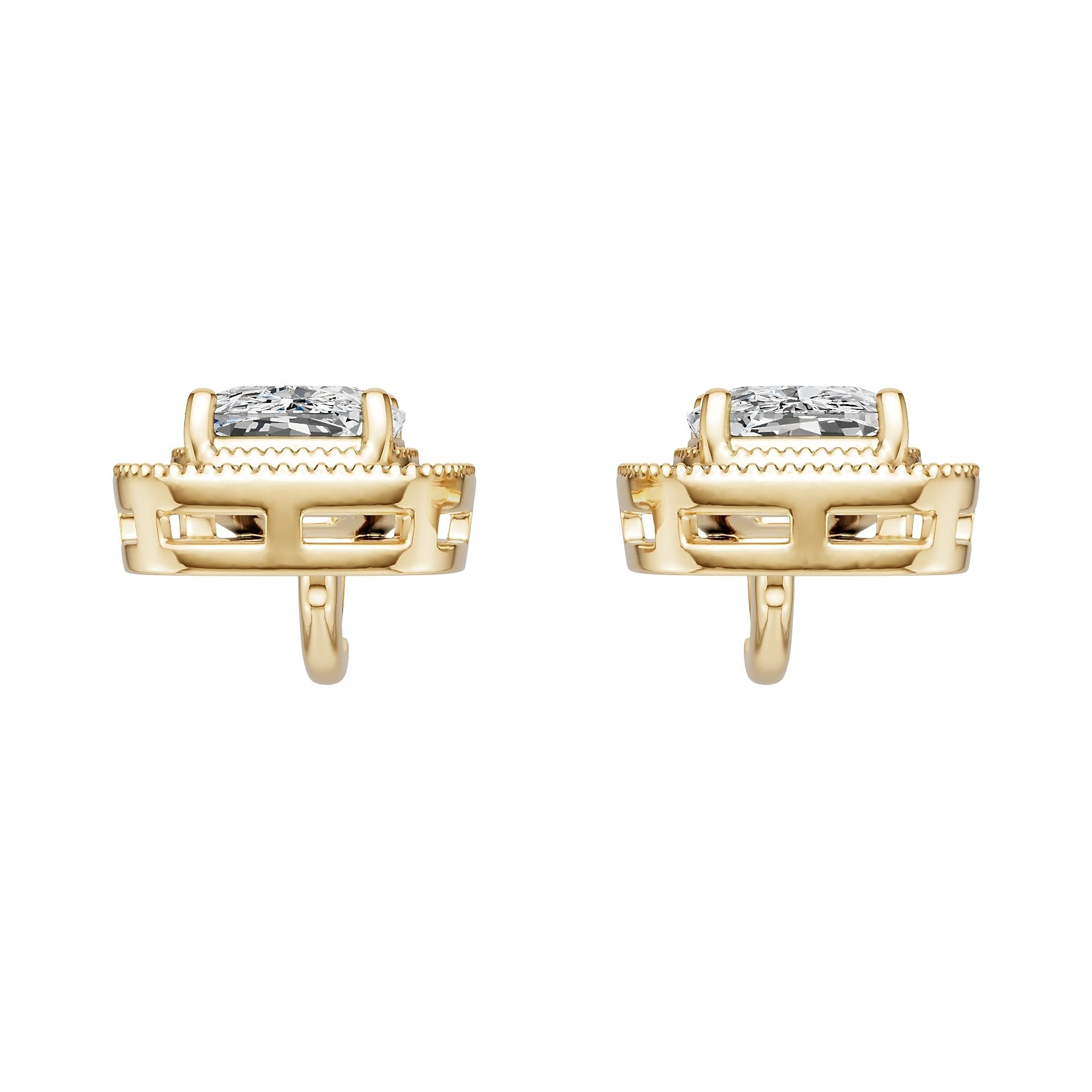 Platinum Semi Mount Earrings Setting Cushion Cu 5x7mm Diamond Accent Syz Jewelry