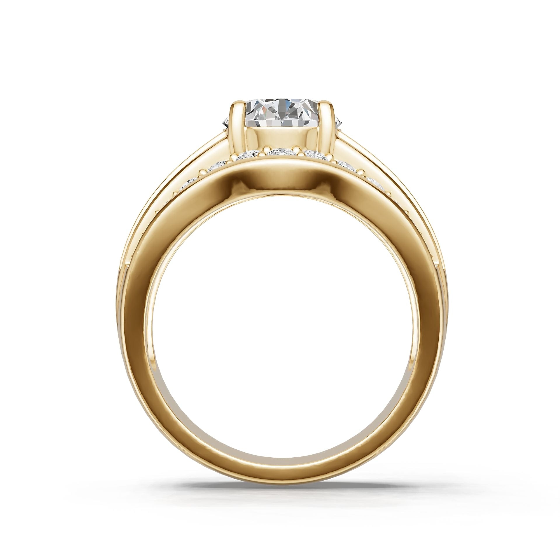 14K Gold Semi Mount Ring Setting Round Ro 5x8mm Diamond Accent Syz Jewelry
