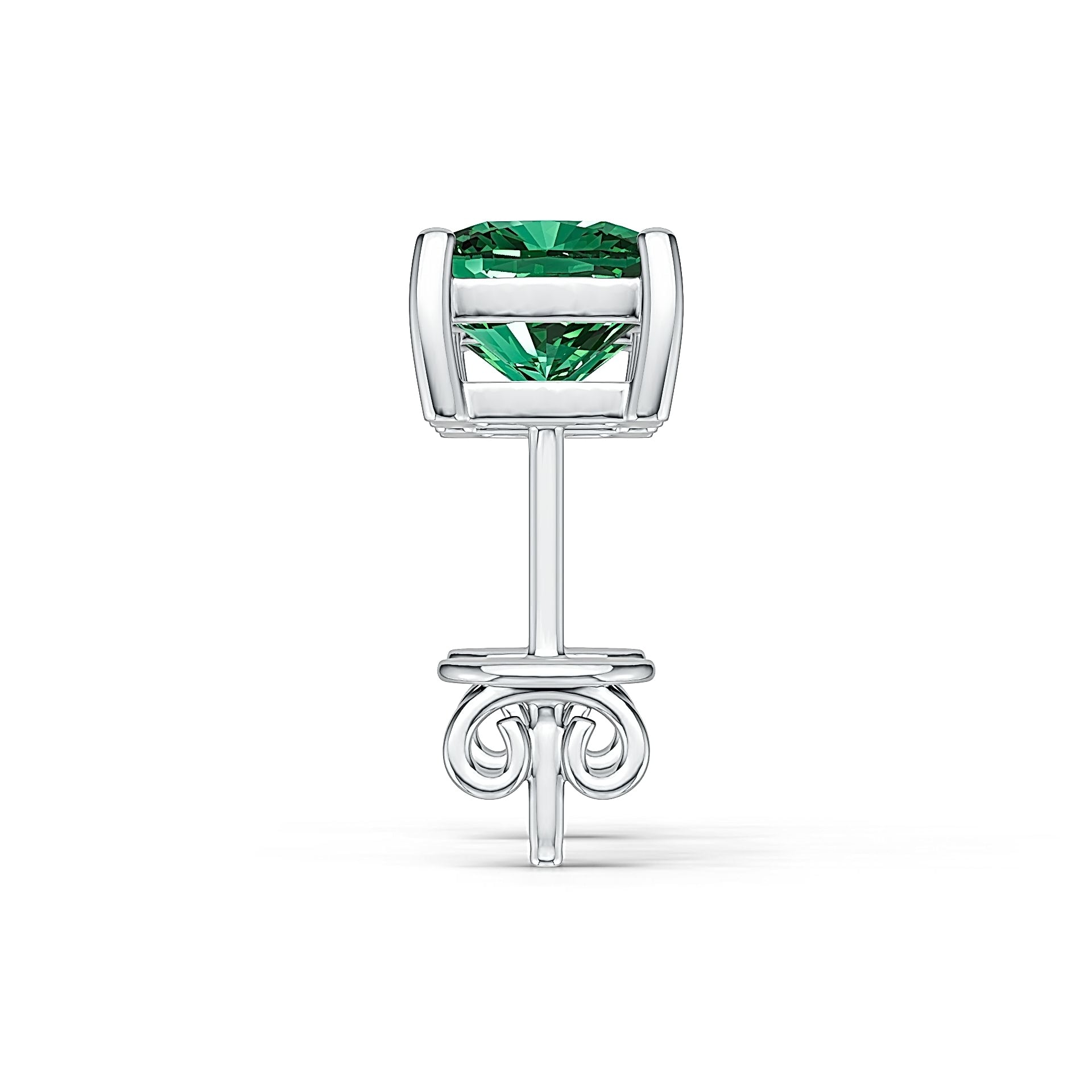 Platinum Semi Mount Earrings Setting Round RD 6x6mm DHJ