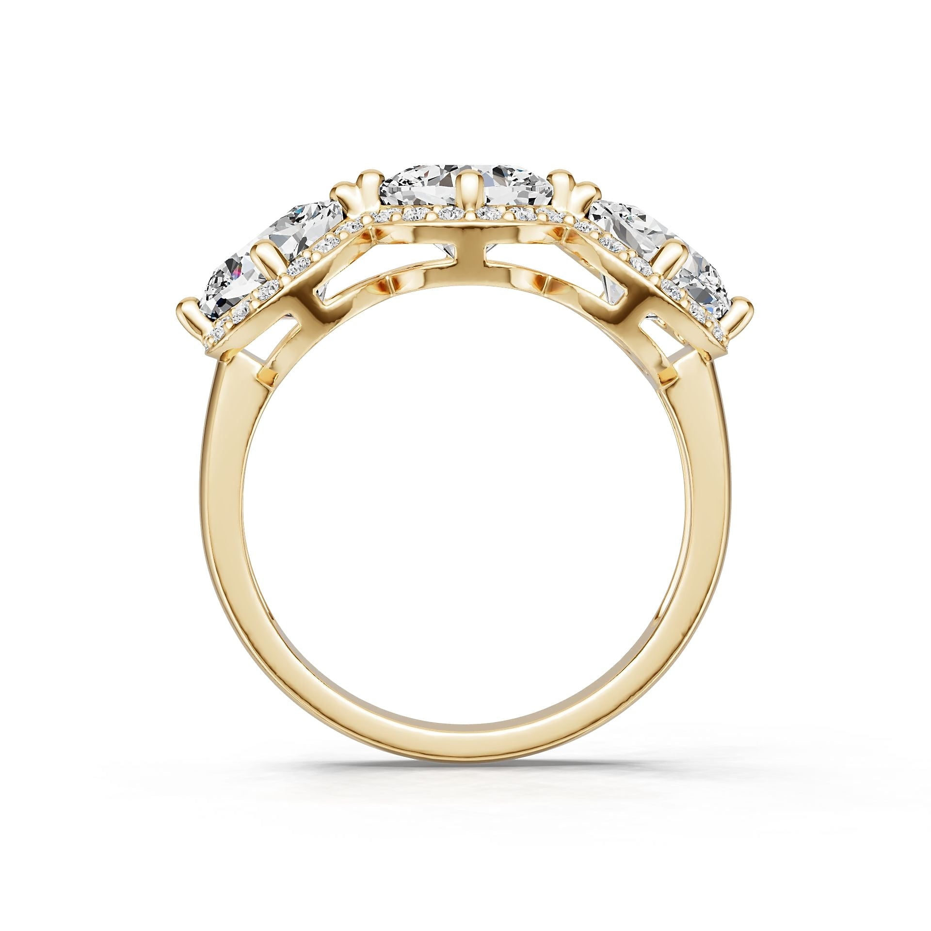 14K Gold Semi Mount Ring Setting Cushion Cu 6x6mm Diamond Accent Syz Jewelry