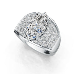 Sterling Silver Semi Mount Ring Setting Marquise MQ 14X7mm DHJ