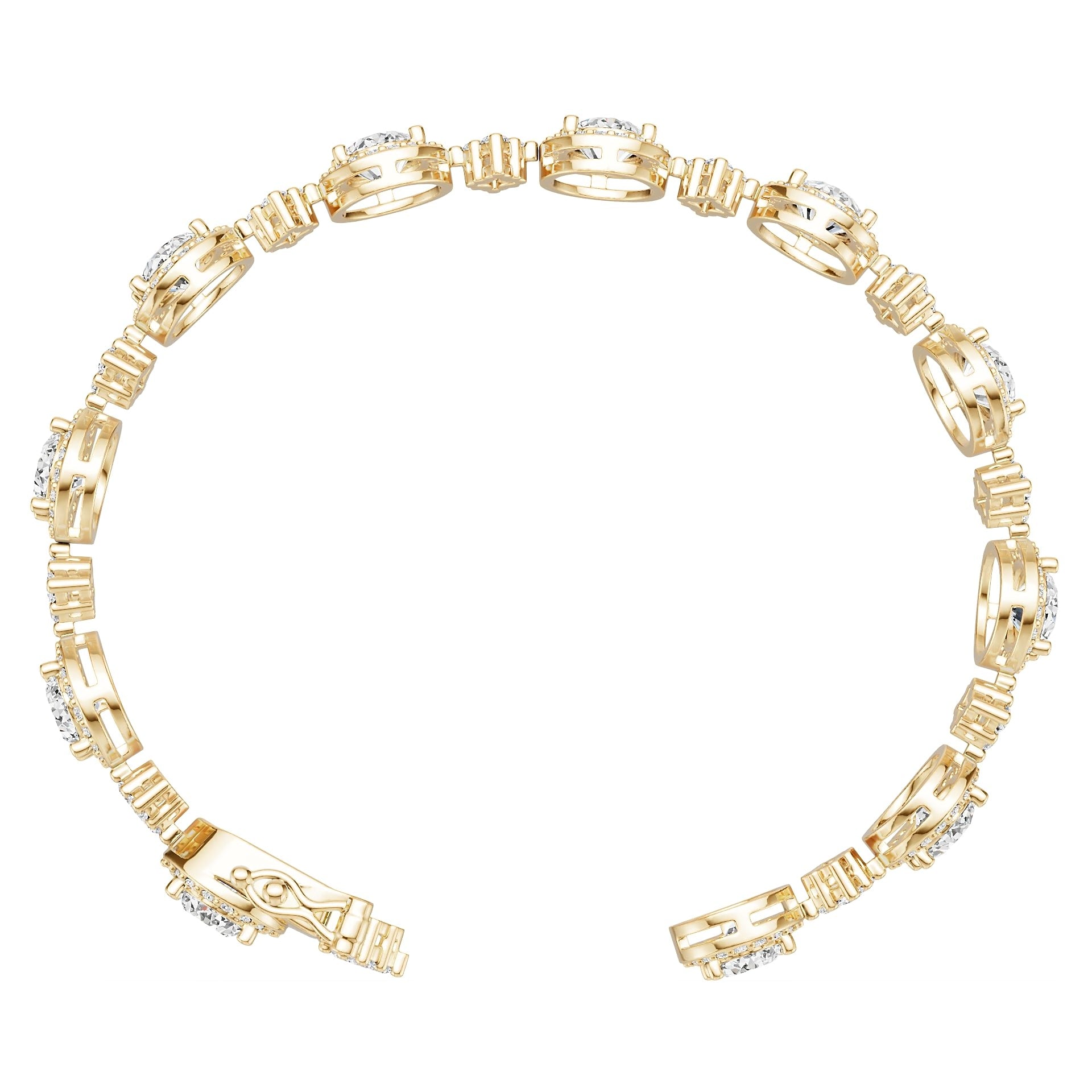 18K Gold Semi Mount Bracelet Setting Round Ro 5x6mm Diamond Accent Syz Jewelry