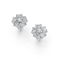 Sterling Silver Semi Mount Earrings Setting Oval OV 4X3mm RD 3x3mm DHJ