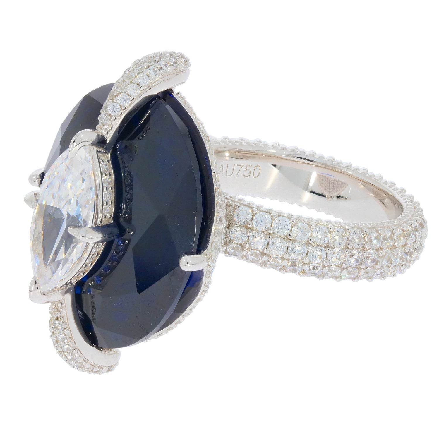 14K Gold Semi Mount Ring Setting Oval OV 20X17mm MQ 12x6mm Diamond Accent Syzjewelry