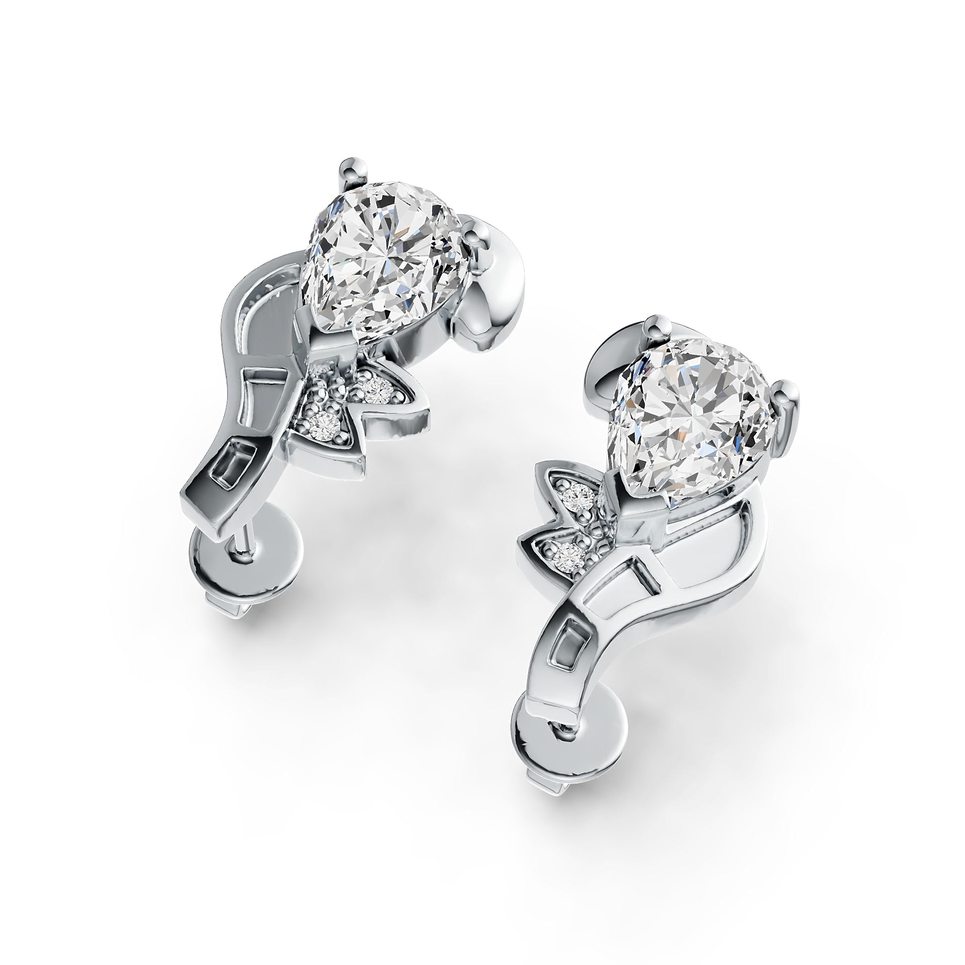 Sterling Silver Semi Mount Earrings Setting Pear PE 8x6mm DHJ