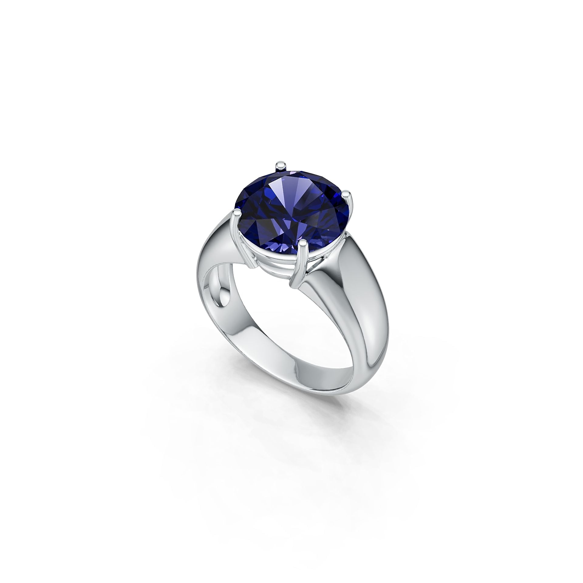 Men's Sterling Silver Semi Mount Ring Setting Round RD 11x11mm Male Syzjewelry