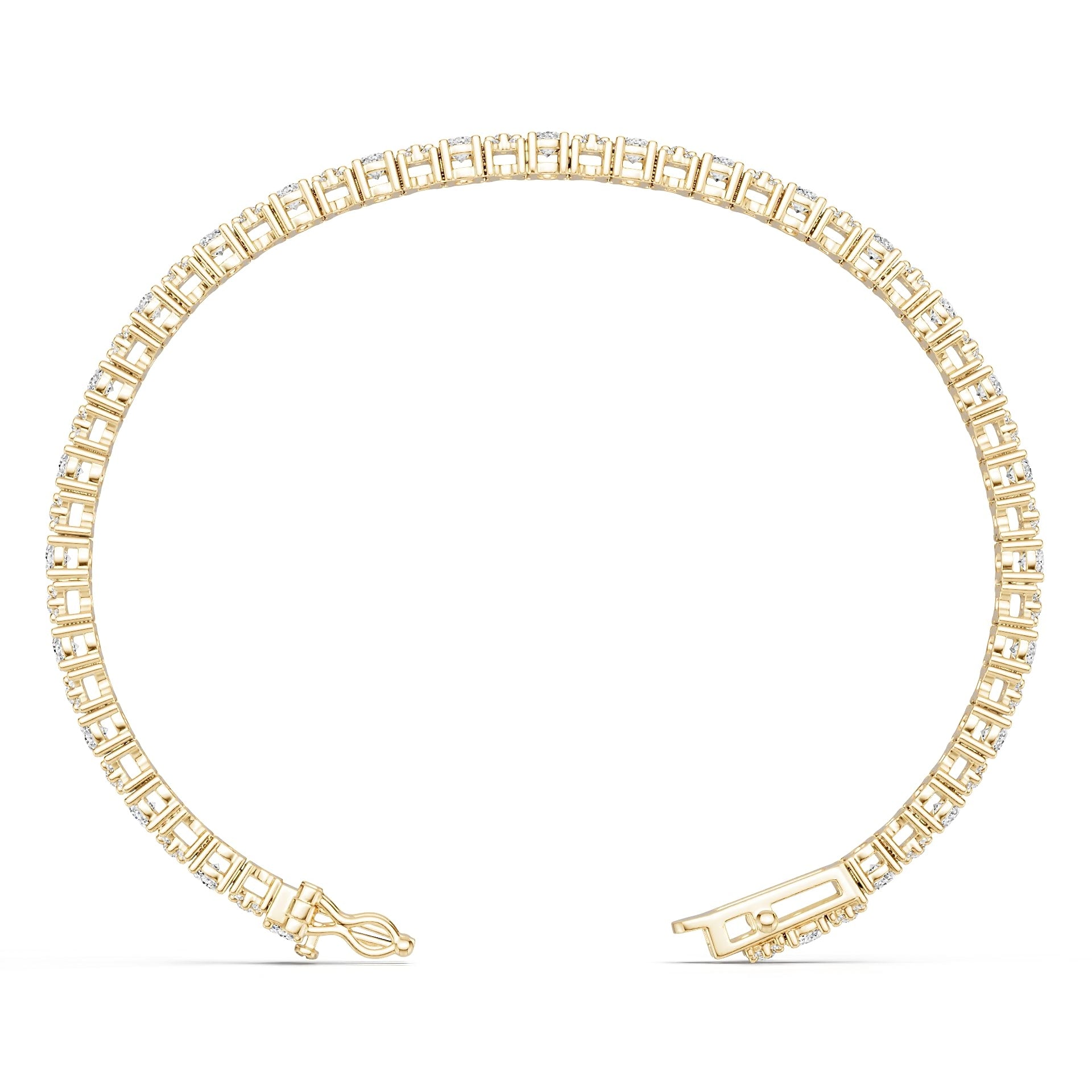 10K Gold Semi Mount Bracelet Setting Round Ro 4x3mm Moissanite Accent Syz Jewelry